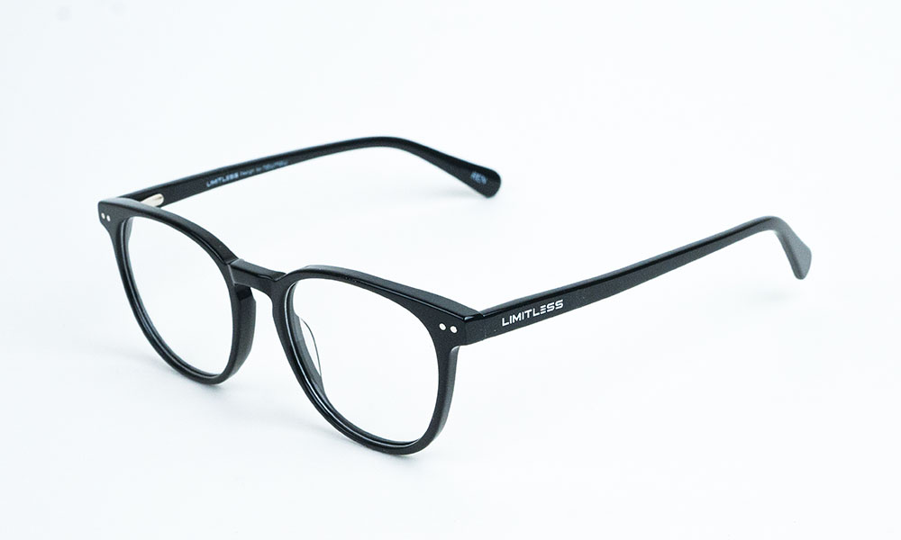 Limitless Round Shining Black Acetate Frame