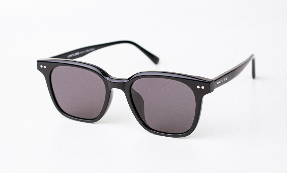 Shining Black Nylon Sunglass