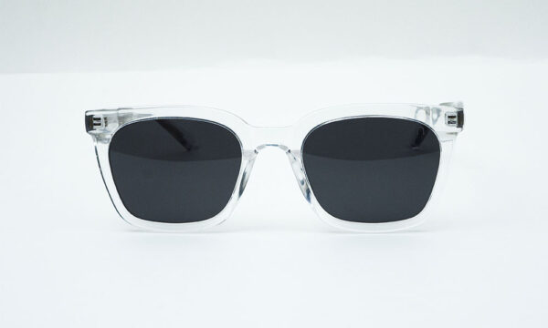 Flat Rock Transparent Black square sunglass for round faces