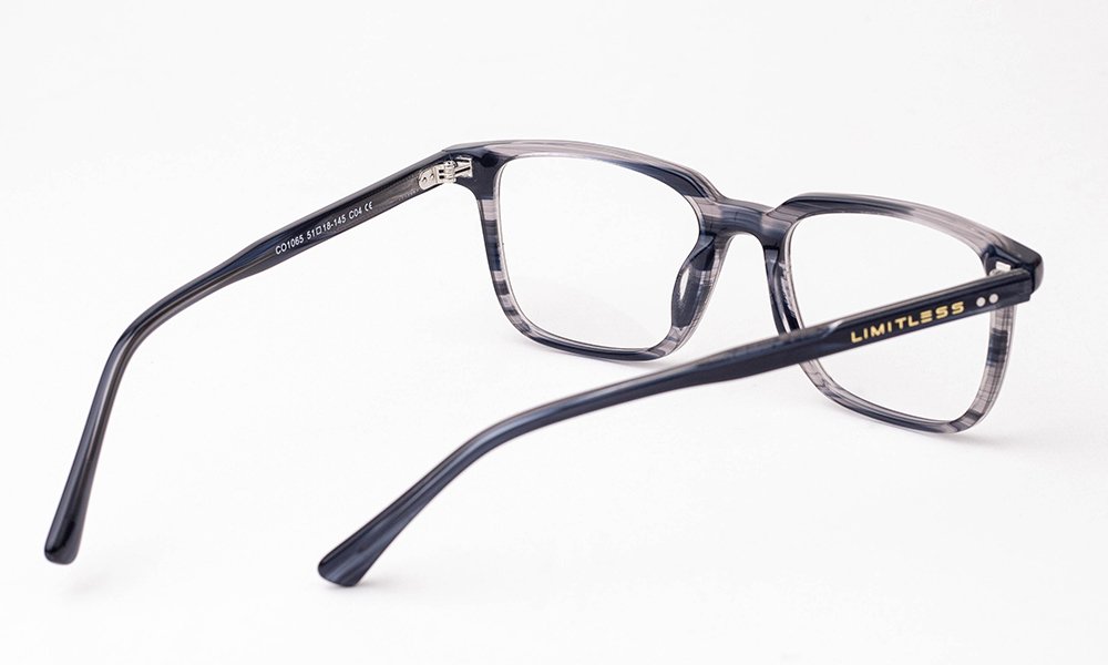 Acetate Square Printed Grey Eyeglass - Image 4