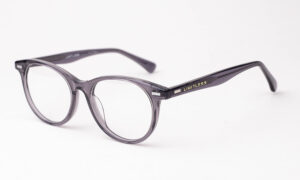 Transparent Grey Round Eyeglasses