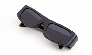Wrap Over Shining Black Sunglasses