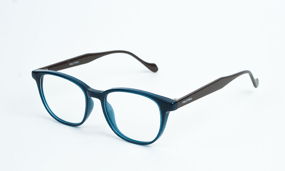 Blue Brown Mix Square Eyeglass