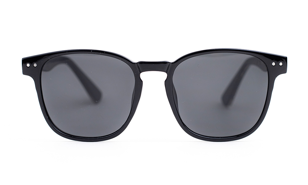Square Shiny Black Sunglass