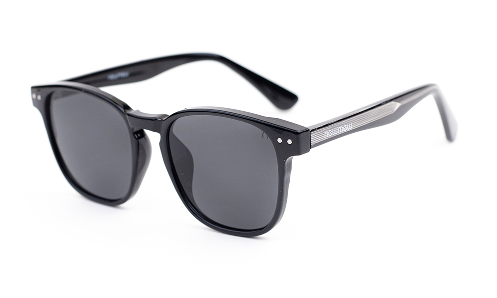 Square Shiny Black Sunglass