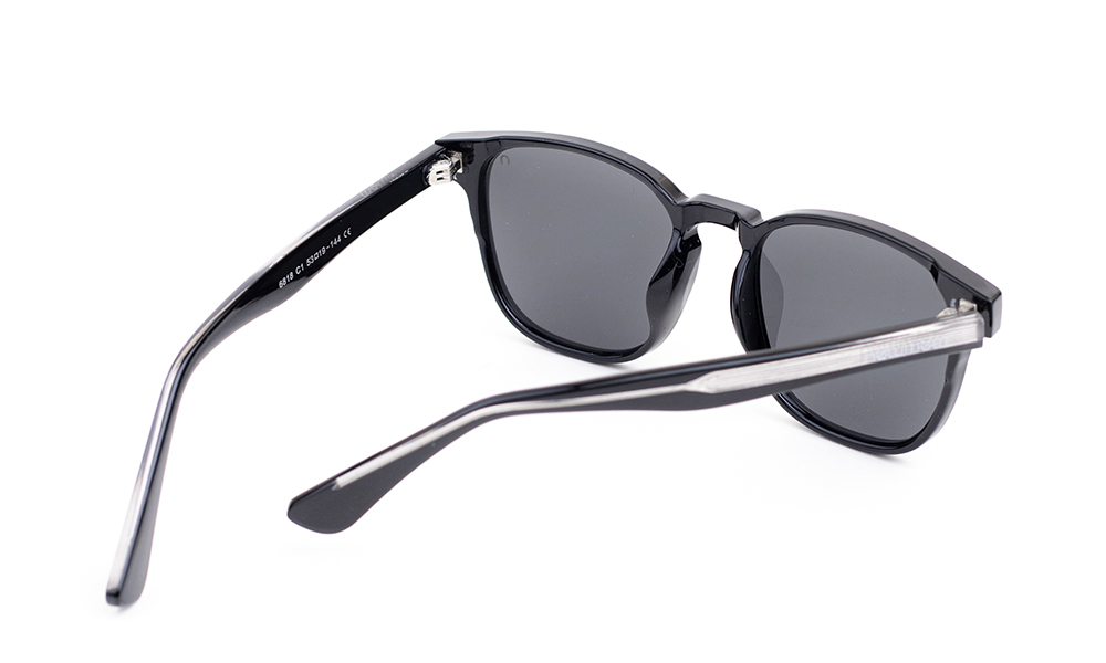 Square Shiny Black Sunglass