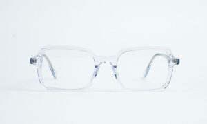 Transparent White Square Eyeglass
