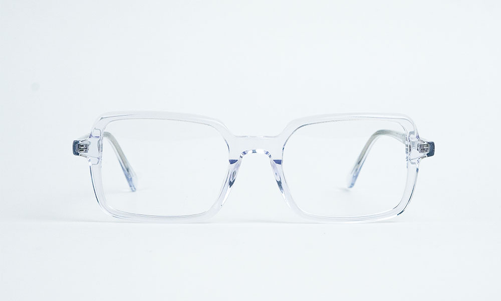 Transparent White Square Eyeglass