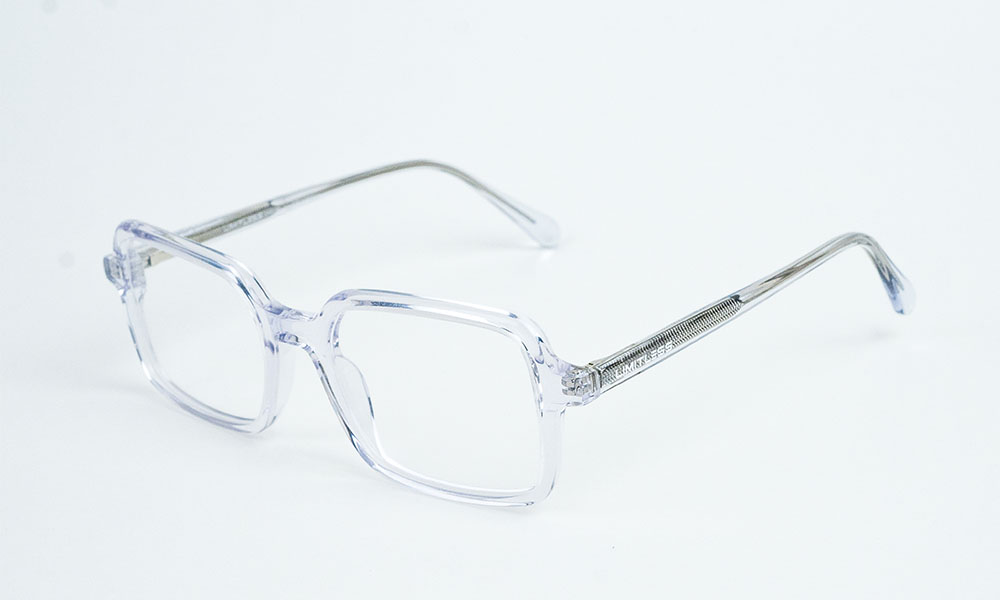 Transparent White Square Eyeglass
