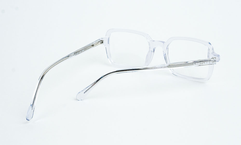 Transparent White Square Eyeglass