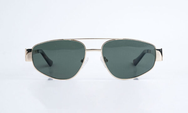 Aviator Golden Green sunglasses for heart shaped faces