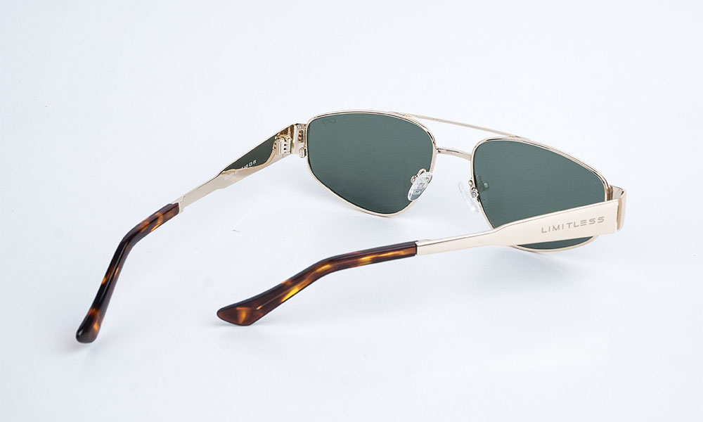 Aviator Golden Green Sunglass