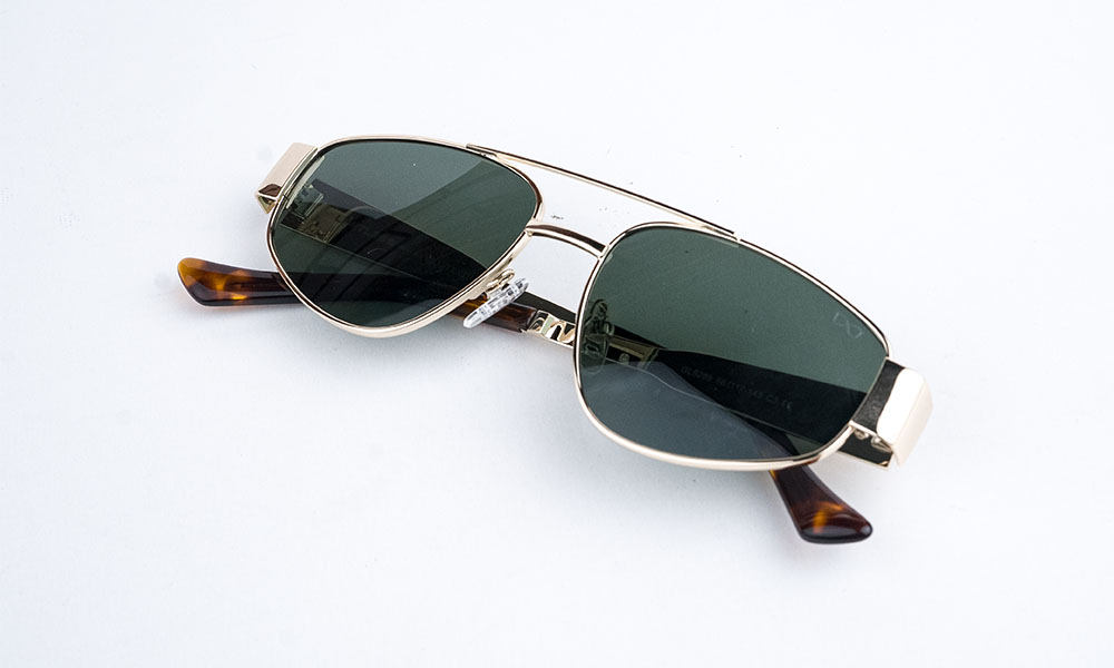 Aviator Golden Green Sunglass - Image 2