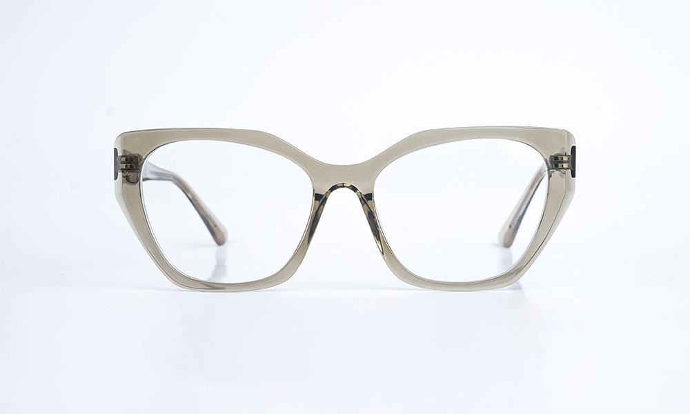 Cat Eye Transparent Olive Eyeglass