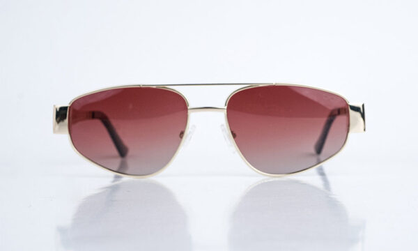 Shiny Golden Aviator sunglasses for oval faces