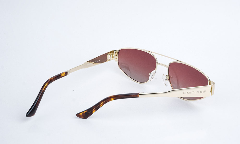 Shiny Golden Aviator Sunglasses - Image 4