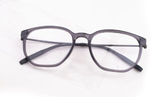 Transparent Grey Square Eyeglasses