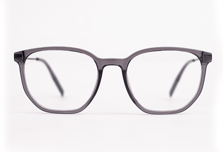Transparent Grey Square Eyeglasses