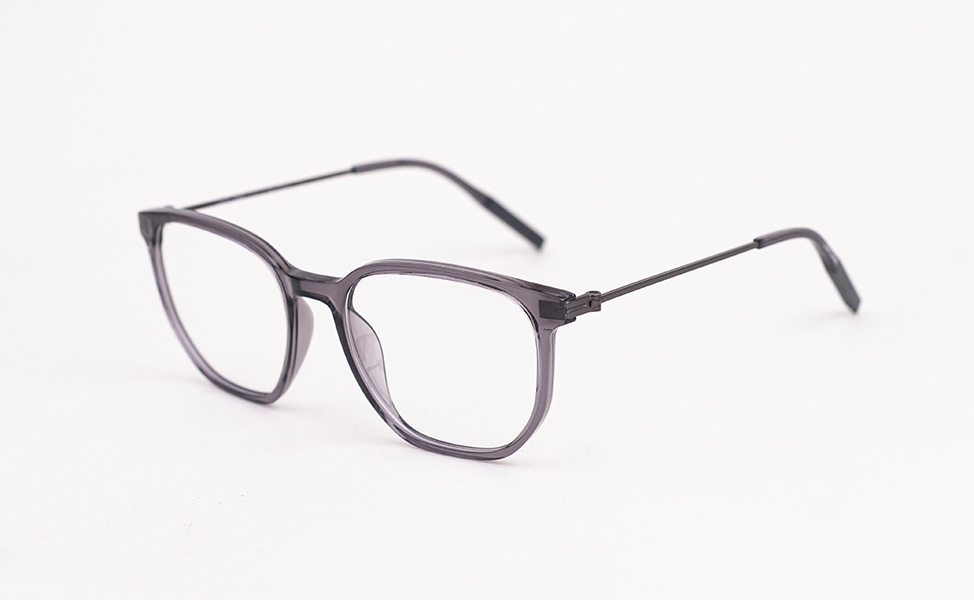Transparent Grey Square Eyeglasses