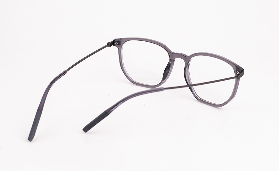 Transparent Grey Square Eyeglasses