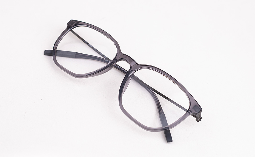 Transparent Grey Square Eyeglasses