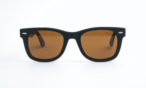 Black Printed Wooden Square Sunglasses