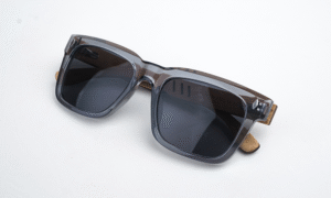 Transparent Grey Wooden Sunglass