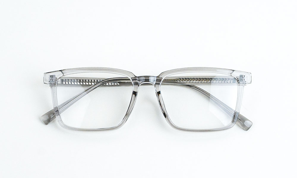 Transparent Grey Square Eyeglass