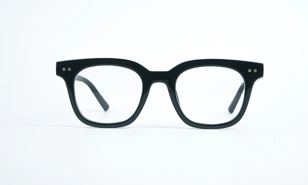 Shiny Black Square Eyeglass