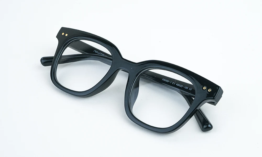 Shiny Black Square Eyeglass