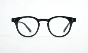 Shiny Black Round Eyeglass