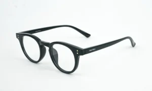 Shiny Black Round Eyeglass