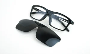 Shiny Black Clip On Eyeglass