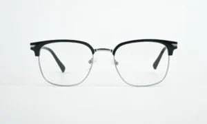 Silver Black Clubmaster Eyeglass