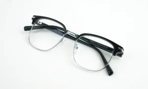 Silver Black Clubmaster Eyeglass