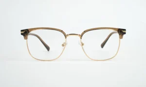 Golden Brown Clubmaster Eyeglass