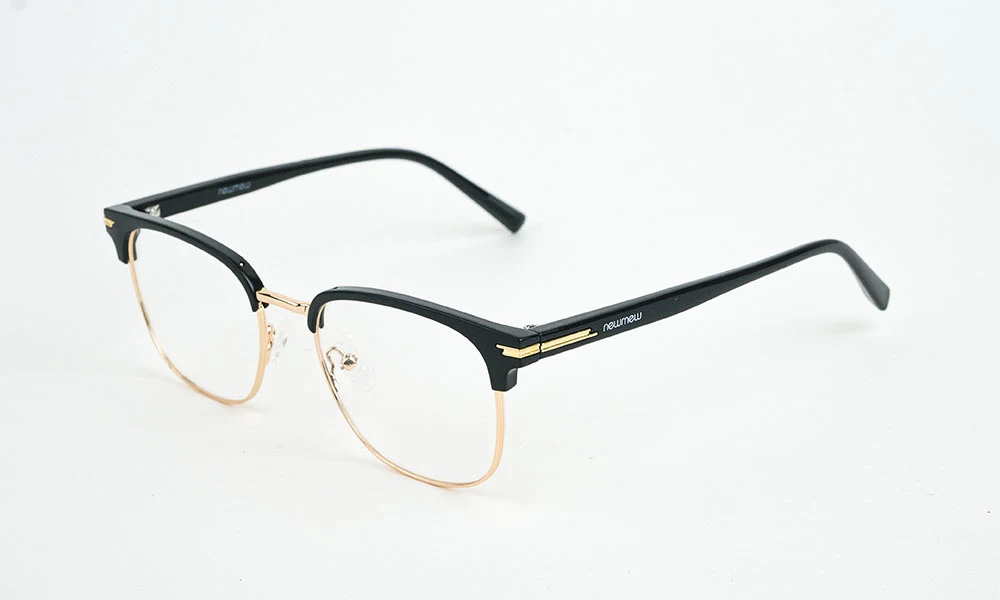 Golden Black Clubmaster Eyeglass