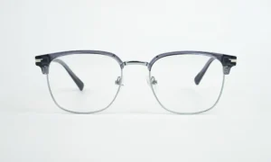 Silver Grey Clubmaster Eyeglass