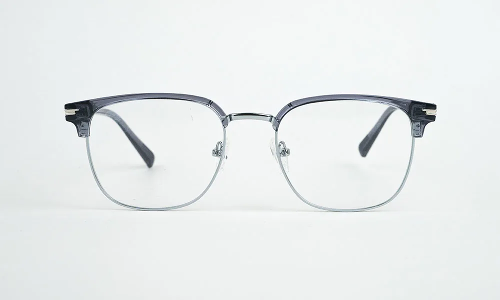 Silver Grey Clubmaster Eyeglass