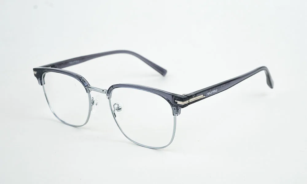 Silver Grey Clubmaster Eyeglass