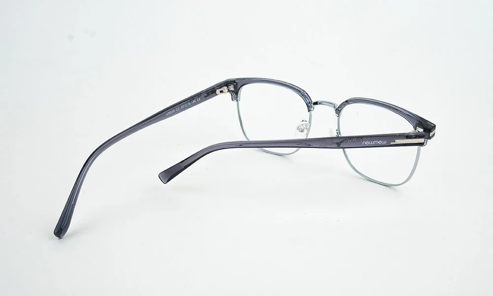 Silver Grey Clubmaster Eyeglass