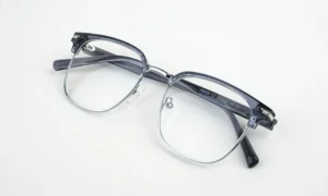 Silver Grey Clubmaster Eyeglass