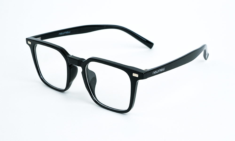 Shiny Black Square Eyeglass
