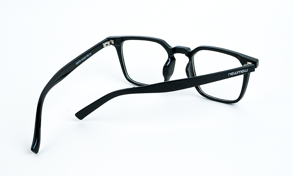 Shiny Black Square Eyeglass