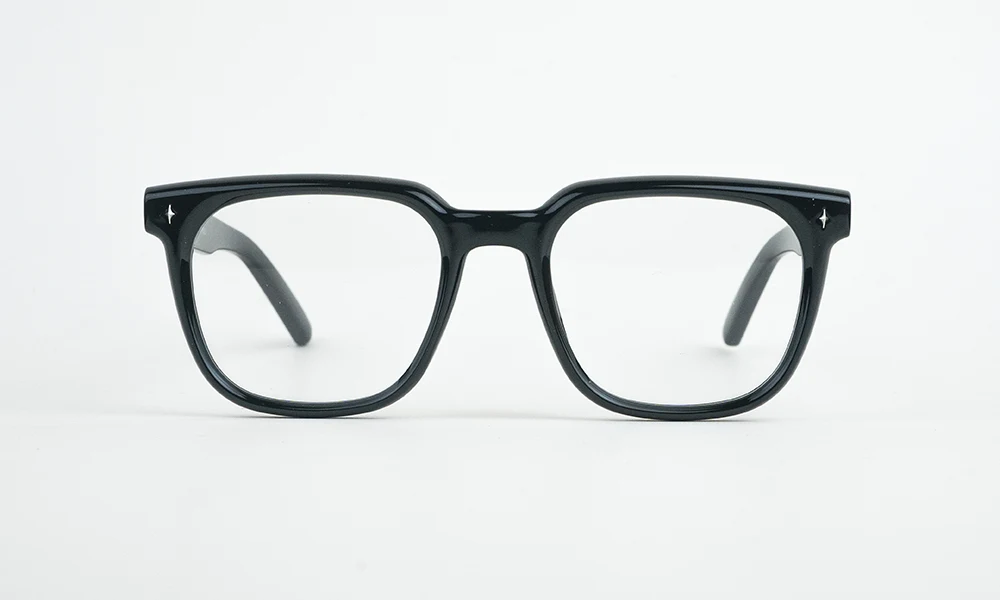 Shiny Black Square Eyeglass