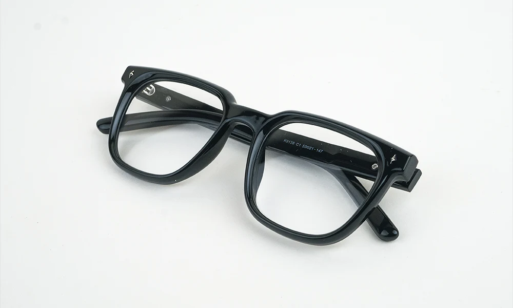 Shiny Black Square Eyeglass