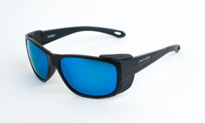 Everest Matte Black Sunglass with Blue Mercury