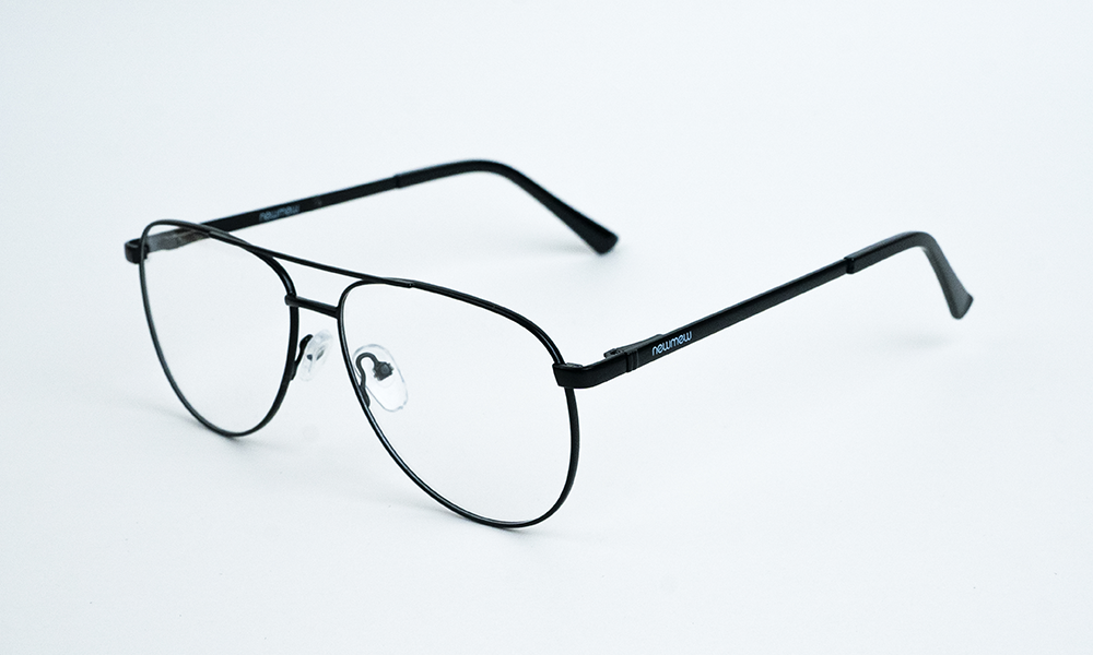 Shiny Black Aviator Eyeglass
