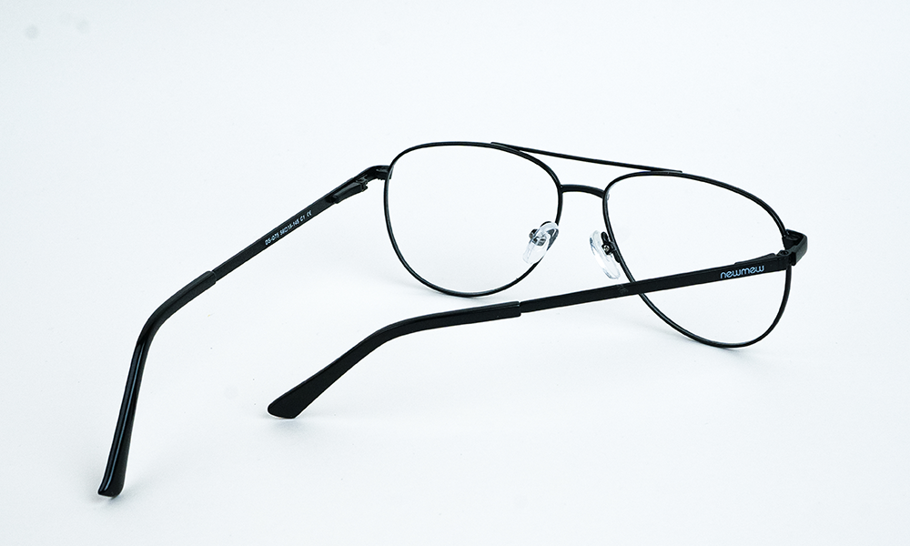 Shiny Black Aviator Eyeglass