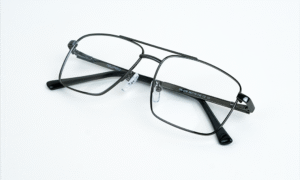 Gun Black Double Bar Eyeglass